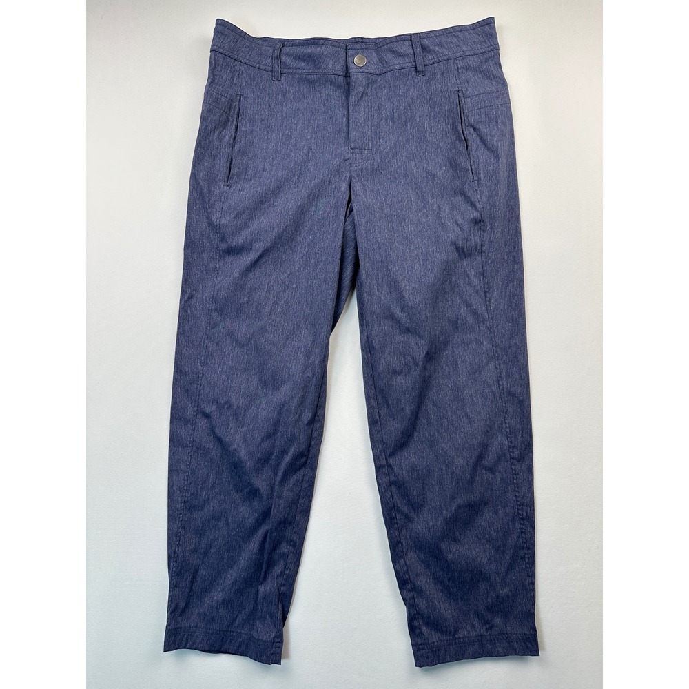 Lucy Women's Cropped Active Casual Pants‎ Sz Small Blue Heathered Hiking Travel